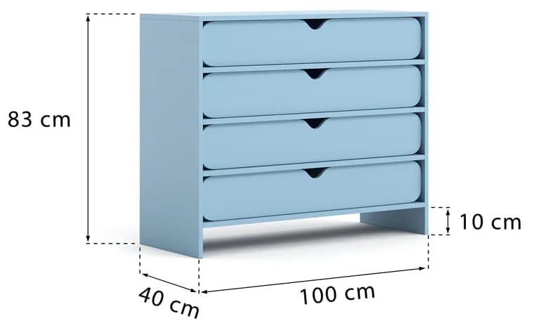 Niko komoda z szufladami Baby Blue
