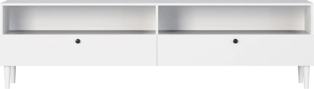 Szafka RTV z półką i szafkami DULLUM 200x58cm, biały