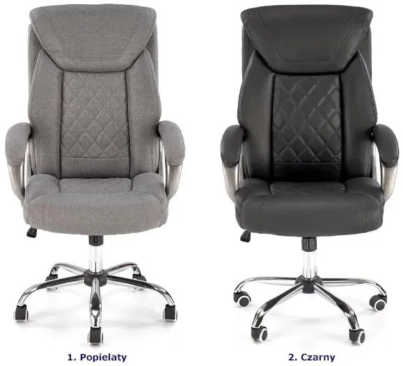 Popielaty tapicerowany fotel obrotowy Z9-K61