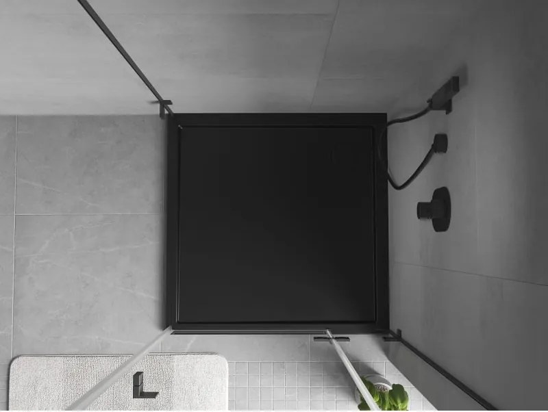 Mexen Flow brodzik kwadratowy slim 70 x 70 cm, czarny mat - 46S707070