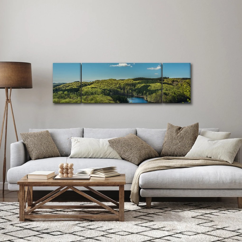 Obraz - Jezioro w lesie (170x50 cm)