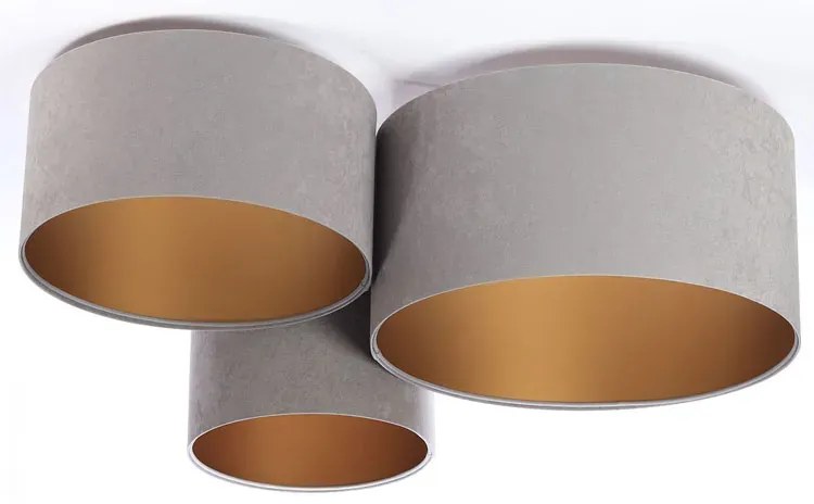 Szaro-złota okrągła plafoniada glamour - EXX39-Argon