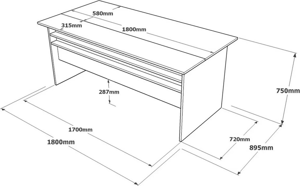 Biurko Velma Grey and Brown