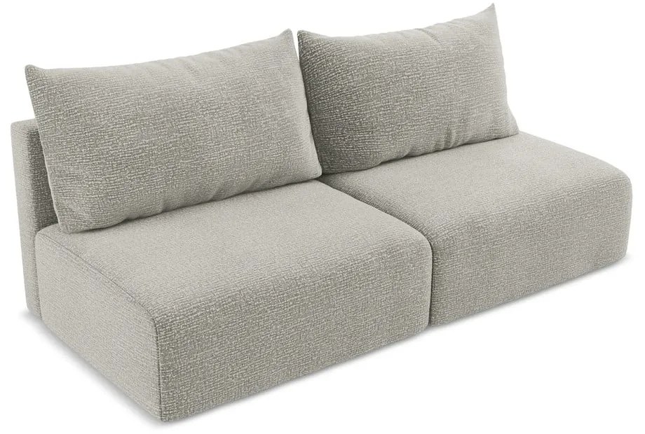Jasnoszara rozkładana/ze schowkiem sofa 216 cm Kalena – Makamii