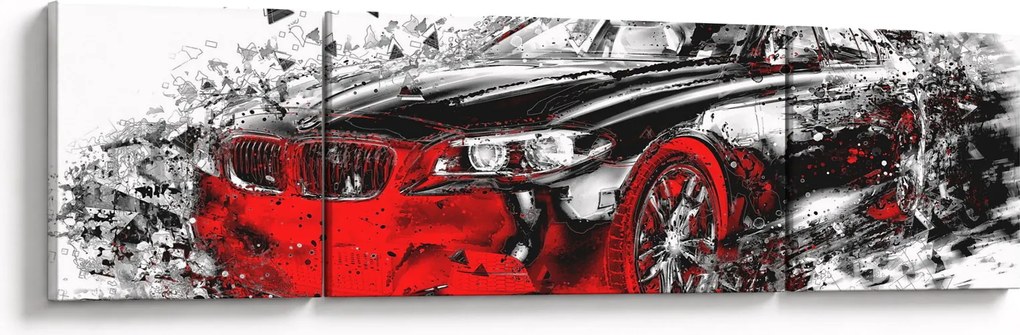 Obraz - Malowany samochód w akcji (170x50 cm)