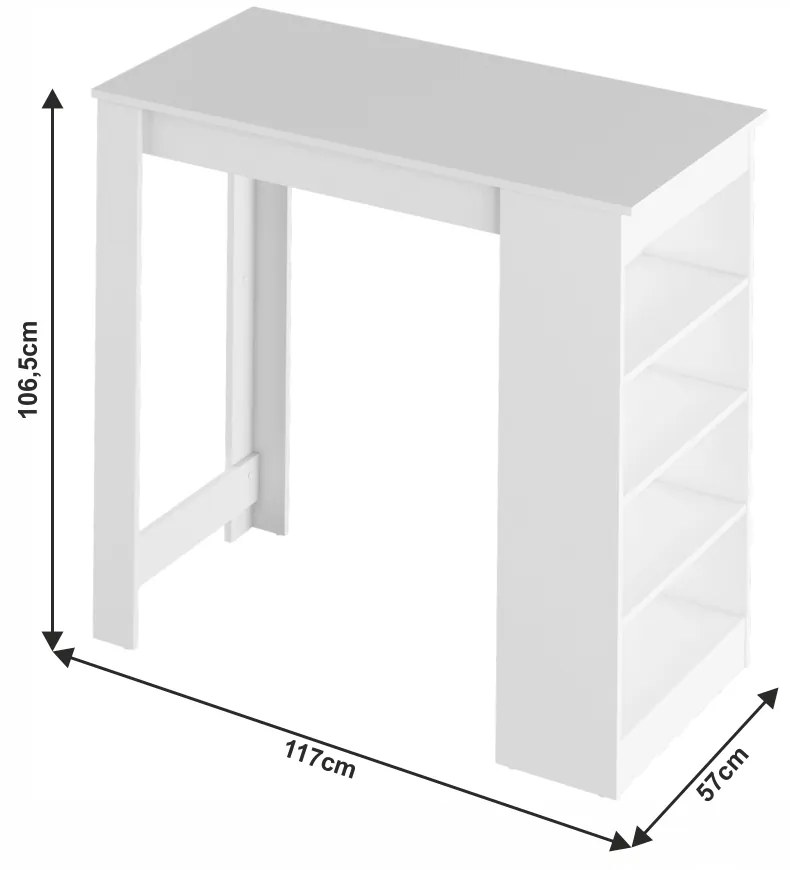 Stół barowy AUSTEN, biały