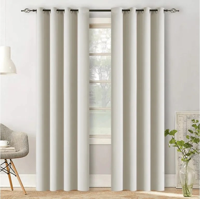 2x Zasłona biało-kremowa OXFORD 140x250 cm