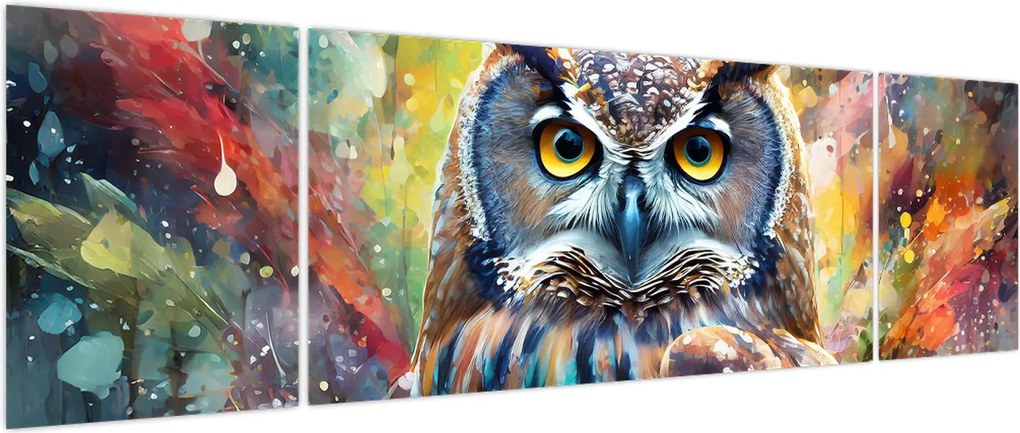 Obraz - Malowanie sowy (170x50 cm)