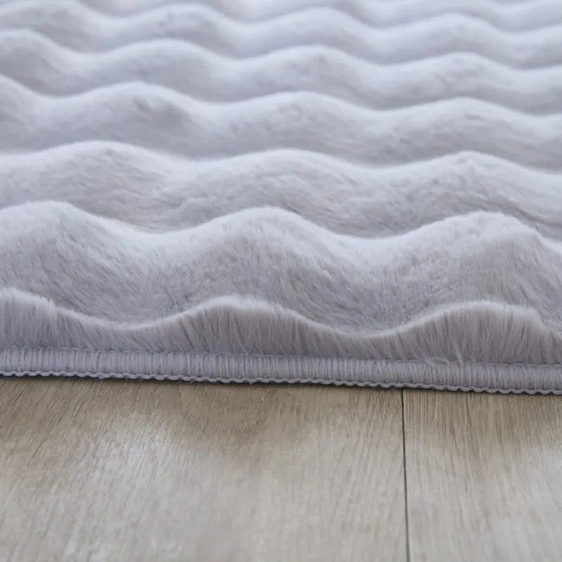 Dywan pluszowy 3D Ambiance srebrny 160 cm x 230 cm