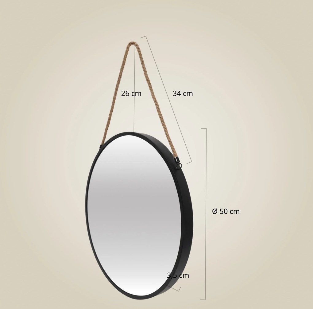 Lustro okrągłe TINDRA, Ø 50 cm