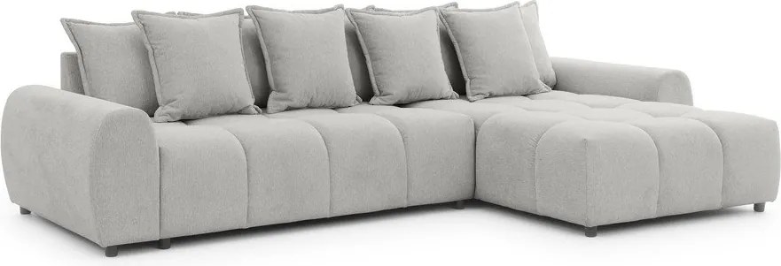 Jasnoszary narożnik (prawostronny/z szezlongiem) Albane – Ropez