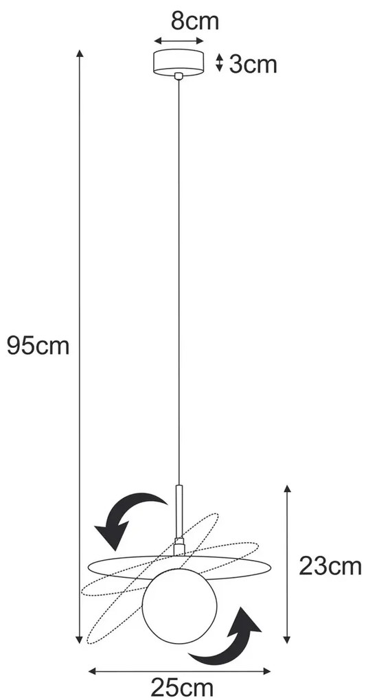 Nowoczesna pojedyncza lampa wisząca kapelusz M2-K75