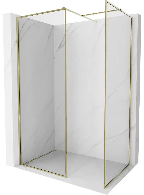 Mexen Kioto-F ścianka prysznicowa Walk-in z ramką 180 x 70 cm, transparent 8 mm, złota - 800-180-202-04-50-070