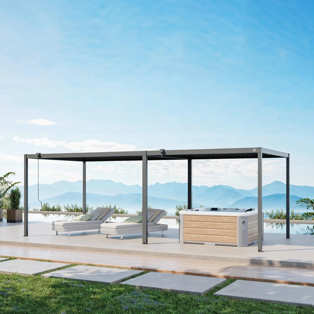 PRIMEYARD 3x7m Pergola Deluxe, lamelowa, antracyt - (GFPV01112)