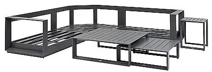 Narożnik aluminiowy dla 5 osób MADRID NEW (antracyt)
