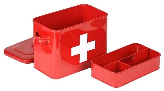 Czerwony pojemnik blaszany LABEL51 Firt Aid