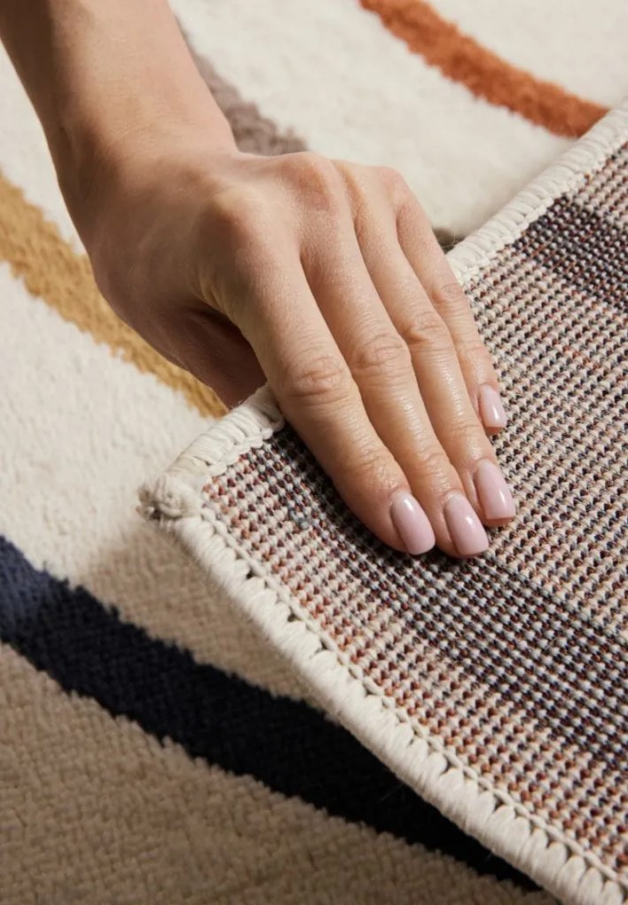 Dywan dziecięcy Adventures – Podwójna tęcza naturalne kolory 160 cm x 235 cm Atest Oeko - Tex