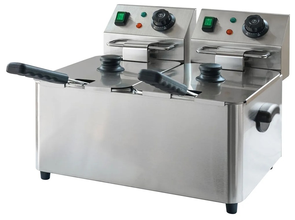 Profesjonalna frytownica elektryczna 2×4L, 2×2000W