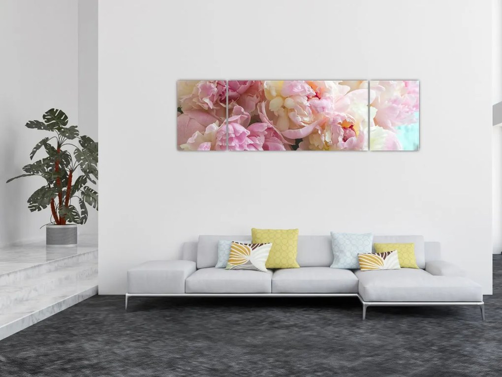 Obraz - Piwonie (170x50 cm)