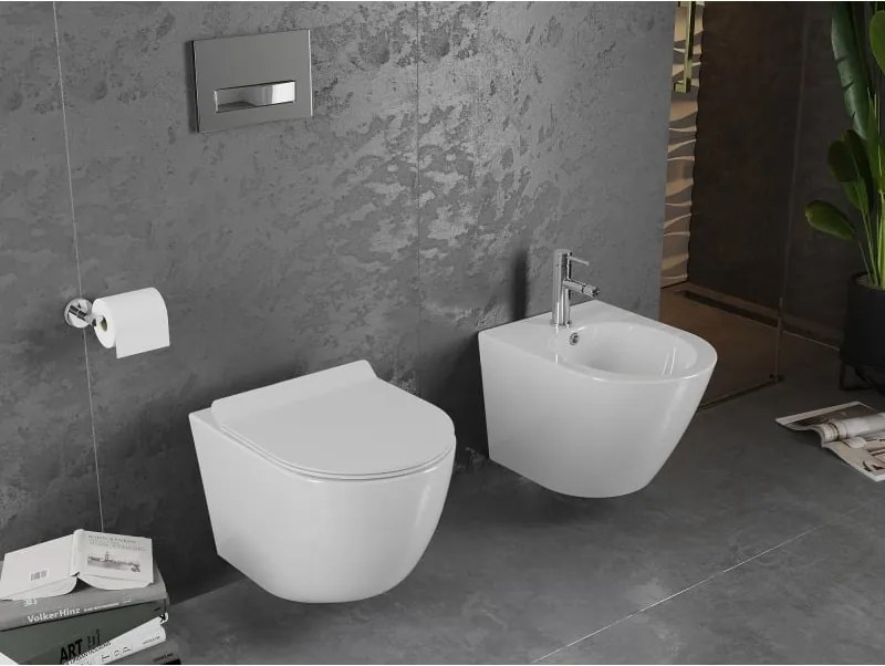 Mexen Lena miska wc Rimless z deską wolnoopadającą slim, duroplast, biała połysk - 30224000