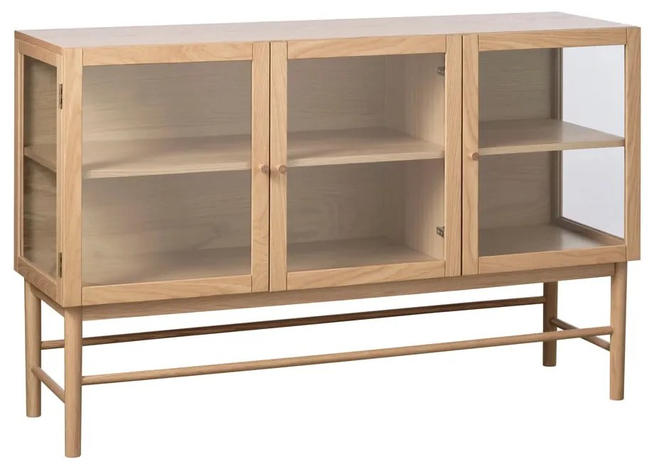 Witryna z litego drewna dębowego 88x140 cm Elba – Unique Furniture