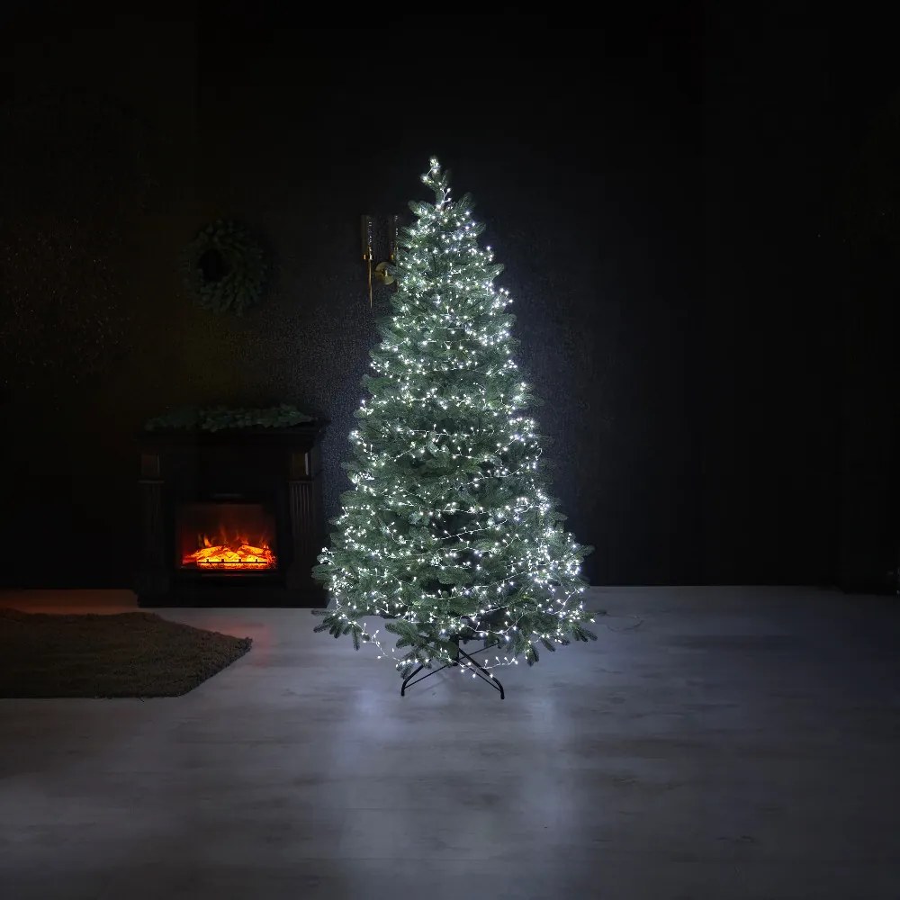 Lampki na choinkę NANO LED zimna biel 24m 800LED