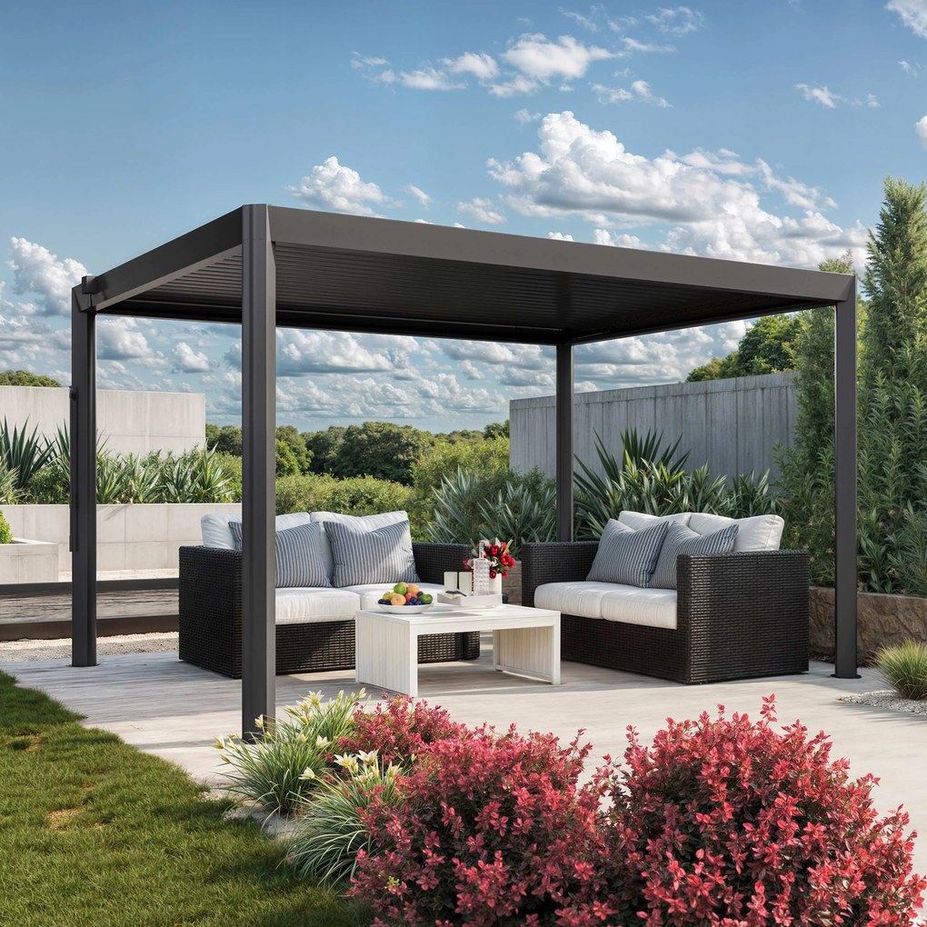 PRIMEYARD 4x3m Pergola Deluxe, lamelowa, antracyt - (GFPV01123)