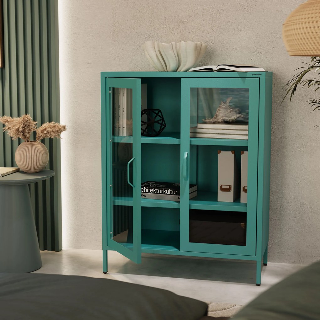 Witryna przeszklona niska morska: Modern GINA, 800 x 1015 x 400 mm