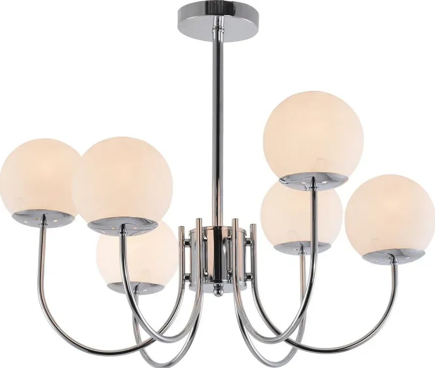 Chromowany żyrandol sześcioramienny w stylu glamour - Z6-F71