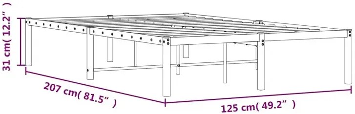 Białe industrialne łóżko metalowe 120x200 cm Nefa