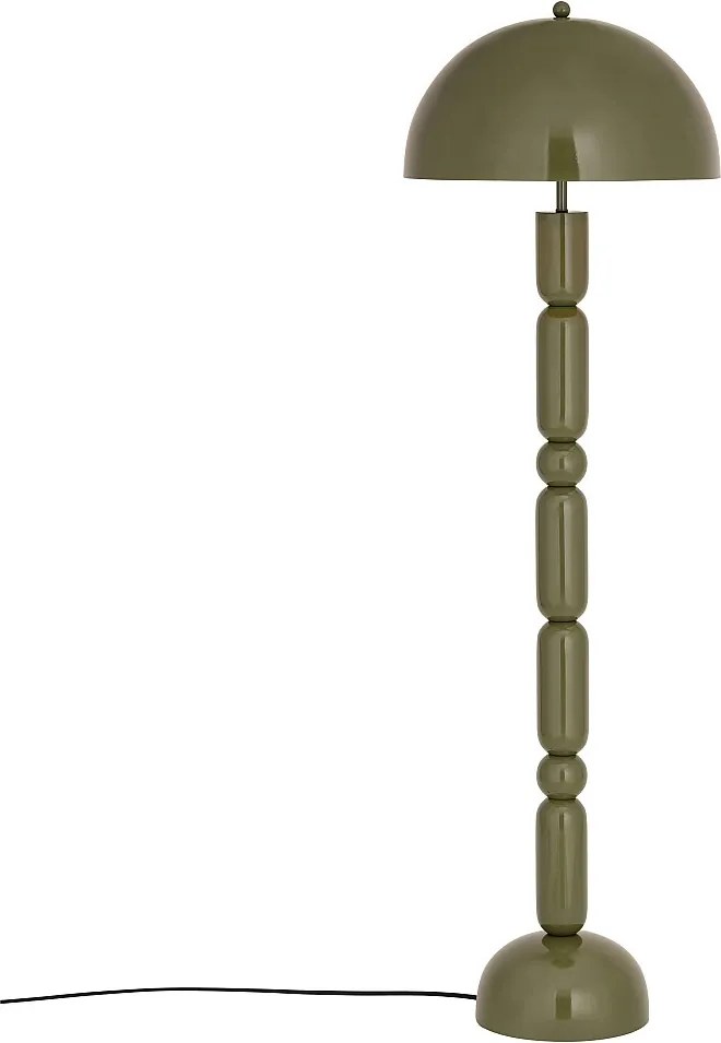 Lampa stojąca grzybek metalowa - śr. 45 x wys. 147 cm - Błyszczący khaki - ELDON