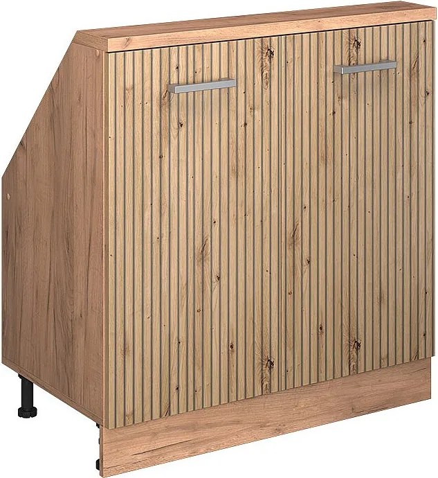 Szafka kuchenna na dach skośny dąb rzemieślniczy 80x46x81.6 r-line