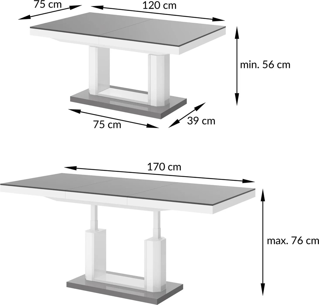 Rozkładany ławostół Quadro Lux dąb