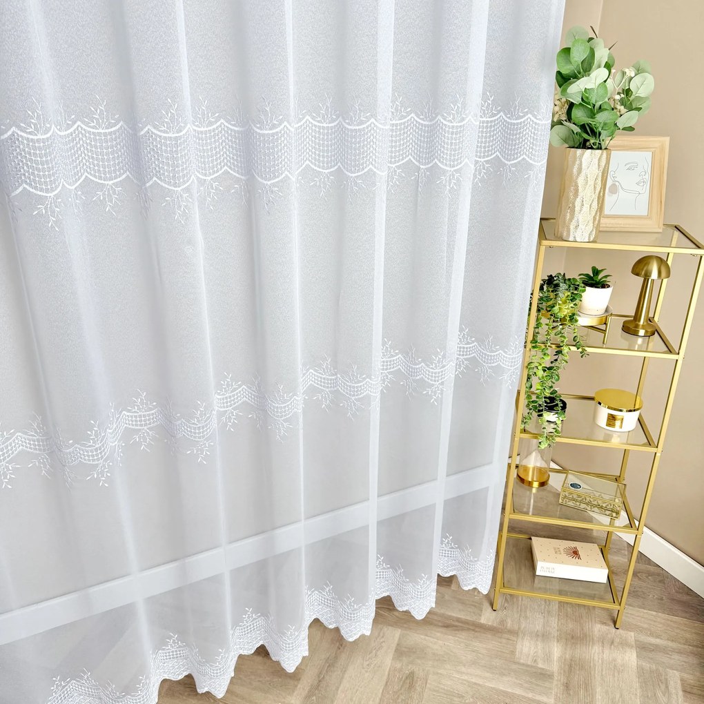 Firana gipiurowa podkład markizeta elegancka Trzy Pasy – wys. 250 cm