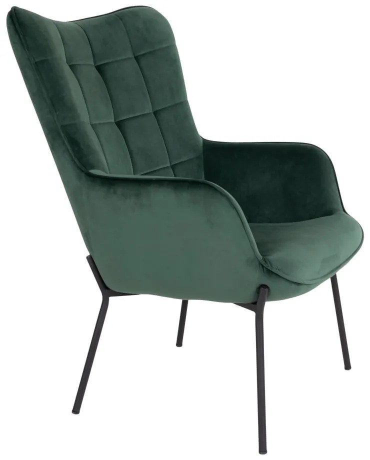 Zielony aksamitny fotel Glasgow – Bonami Essentials