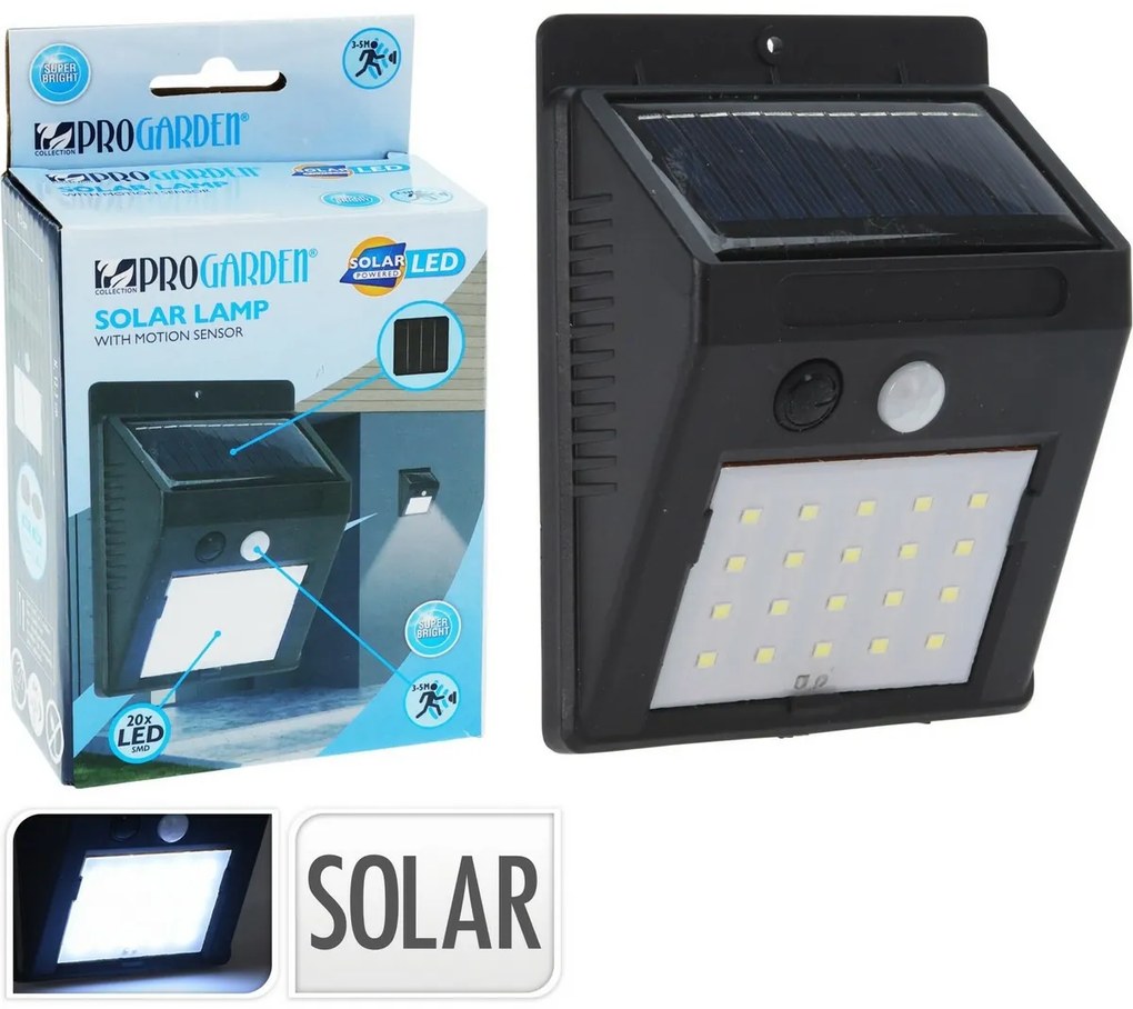 ProGarden Lampa solarna z czujnikiem ruchu