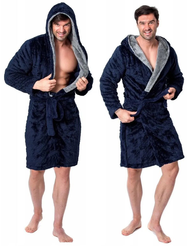 Szlafrok męski Jordan Navy Grey L