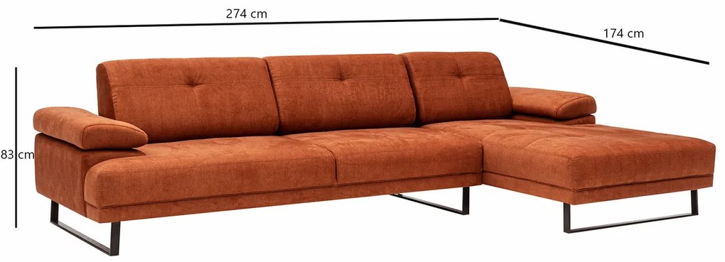 Narożnik Mustang Small Right Orange
