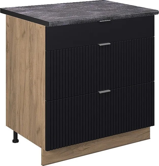 Szafka dolna do kuchni czarne paski 80x60x82 fame-line