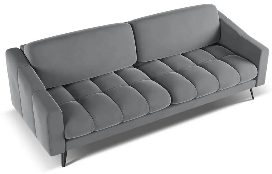 Szara aksamitna sofa 238 cm Nalu – Makamii