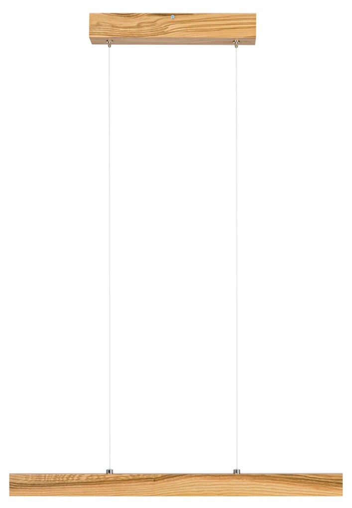 Lampa wisząca LED 60 cm z drewna jesionowego w stylu rustykalnym L60KB