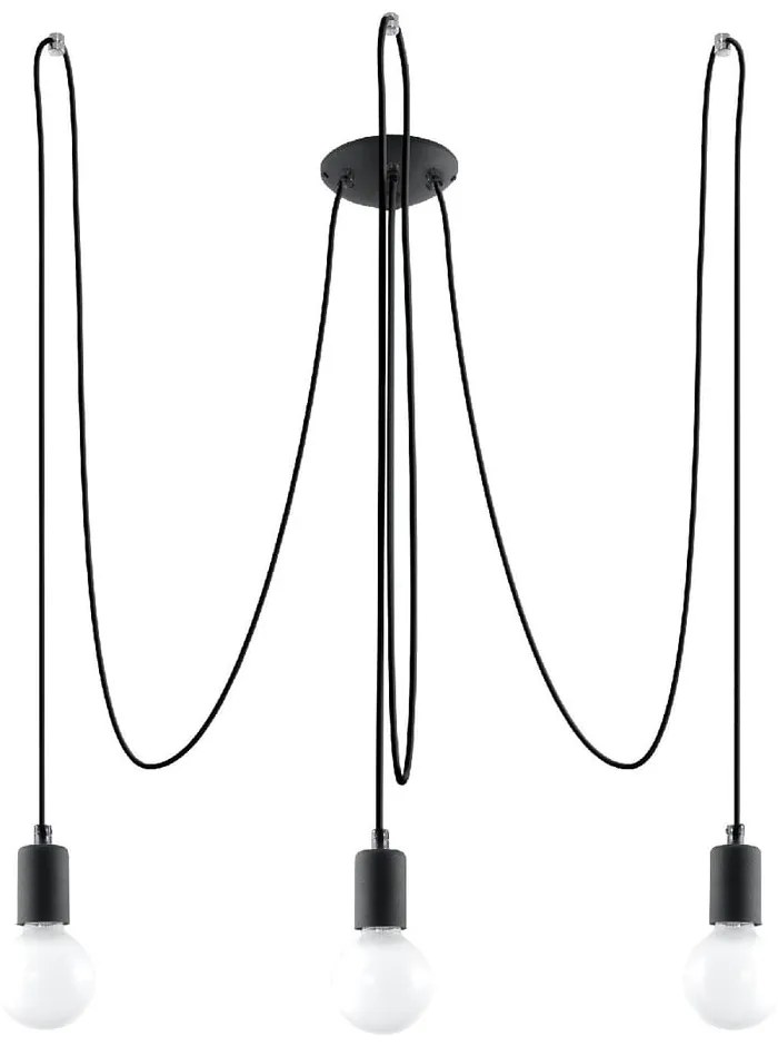 Czarna lampa wisząca 300x300 cm Spider – Sollux