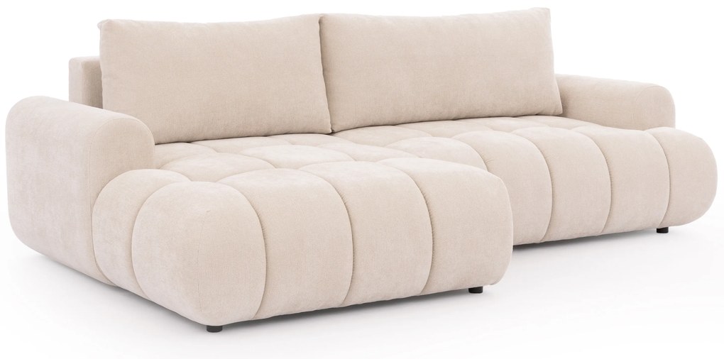 Narożnik Lutario Mini z funkcją spania lewostronny - beżowa plecionka hydrofobowa Venice 2026