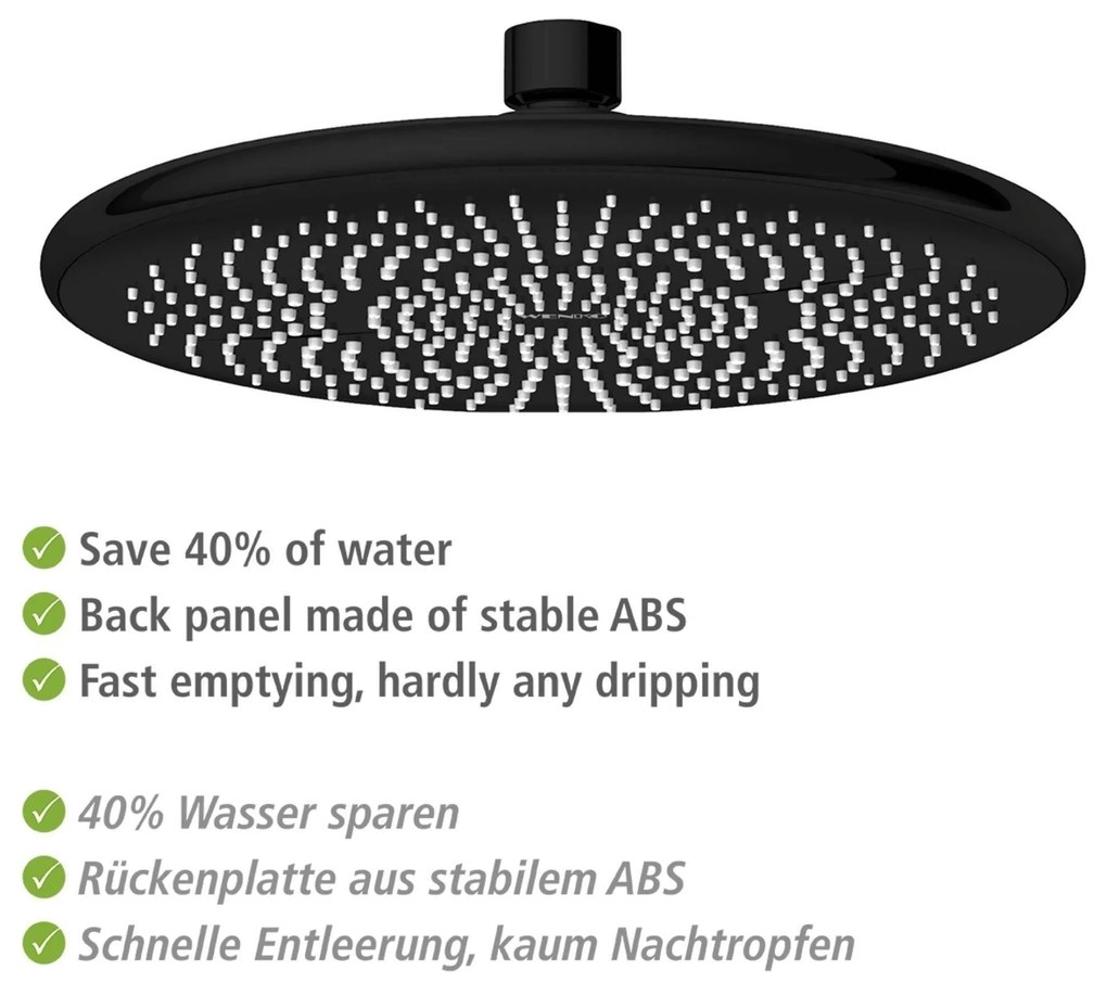 Deszczownica sufitowa oszczędzająca wodę, Ø 22,5 cm, WENKO