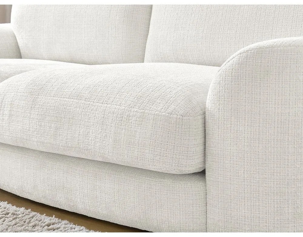 Biały narożnik z tkaniny szenilowej (lewostronny/z szezlongiem) Leonore – Bobochic Paris