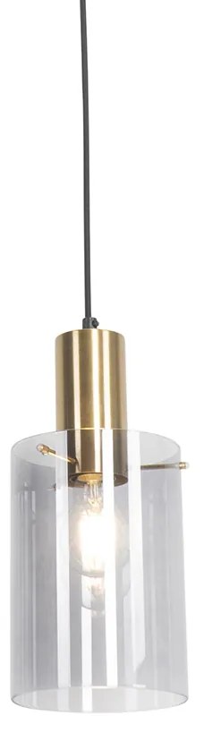 Inteligentna lampa wisząca mosiądz z dymionym szkłem w tym WiFi A60 - Vidra