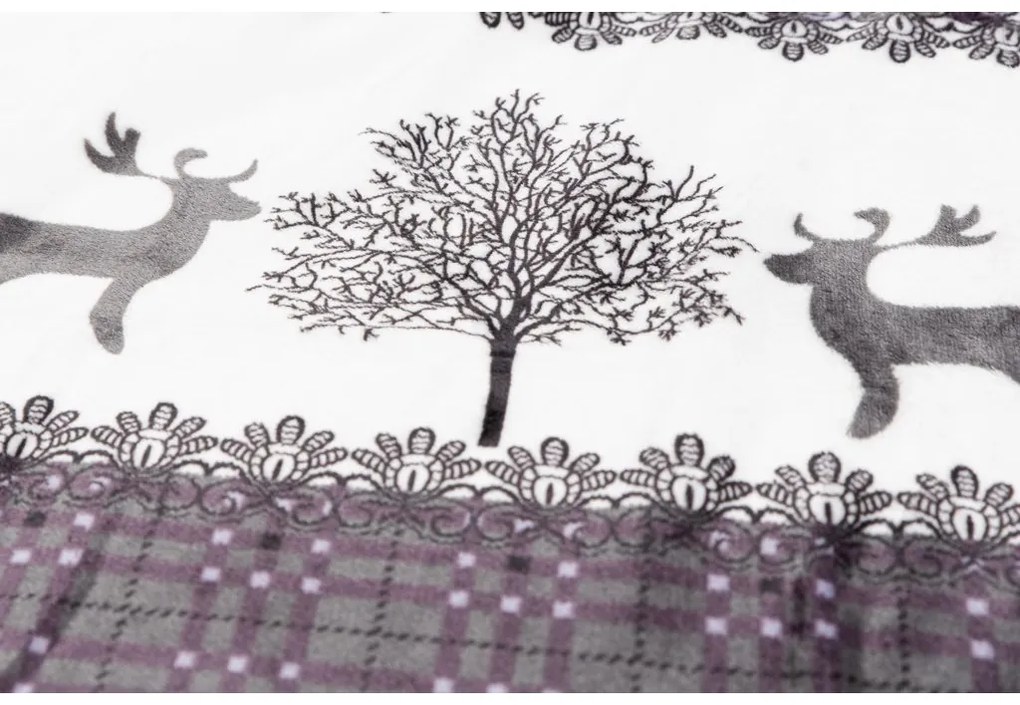 PrzytulneMieszkanie.pl PrzytulneMieszkanie.pl PrzytulneMieszkanie.pl 2x pościel mikroplusz ŚWIĄTECZNE RENIFERY szara + prześcieradło mikroplusz SOFT 180x200 cm jasnoszare