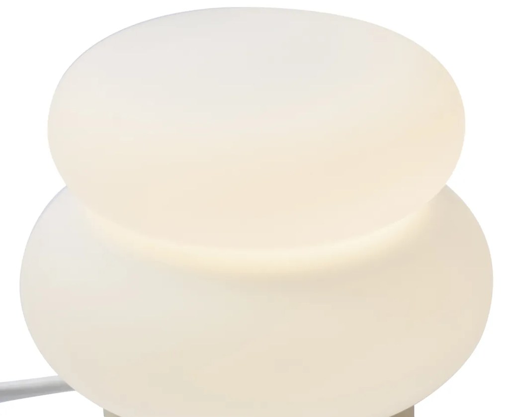 Lampa stołowa Japandi beżowa ze szkłem opalowym 15 cm - MieleJapandi Oswietlenie wewnetrzne