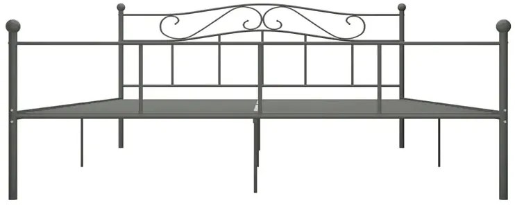 Szare metalowe łóżko w stylu loftowym 180x200 cm - Fiosa