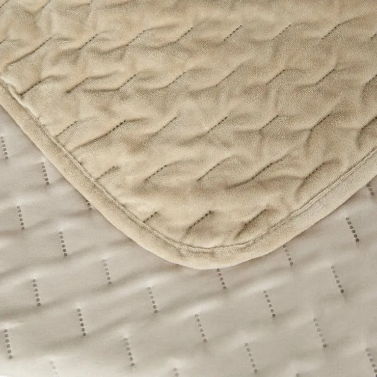 Aksamitna narzuta na łóżko ASTRALIA, beżowy Rozmiar: 170 x 210 cm